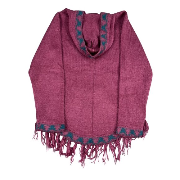the Alpaca Connection Womens Handmade Hooded Fringe Sweater Sz Small - Picture 2 of 6